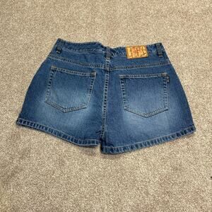 Mcbling 00’s Grunge western  VTG Preppy Route 66 denim micro mini shorts sz 12